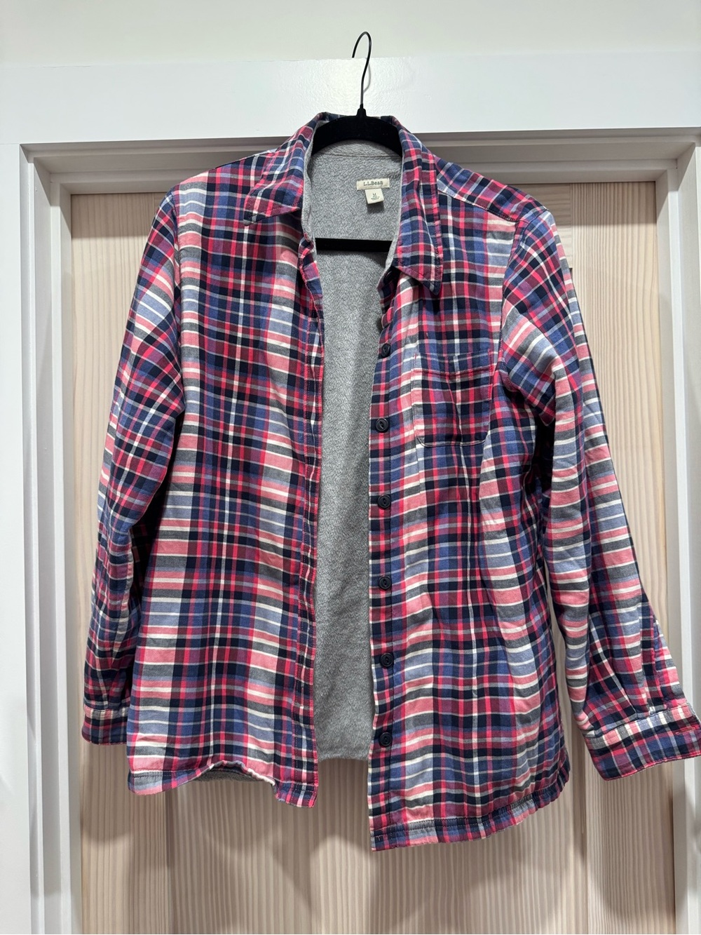 LL Bean Fleece-lined Flannel, Size M